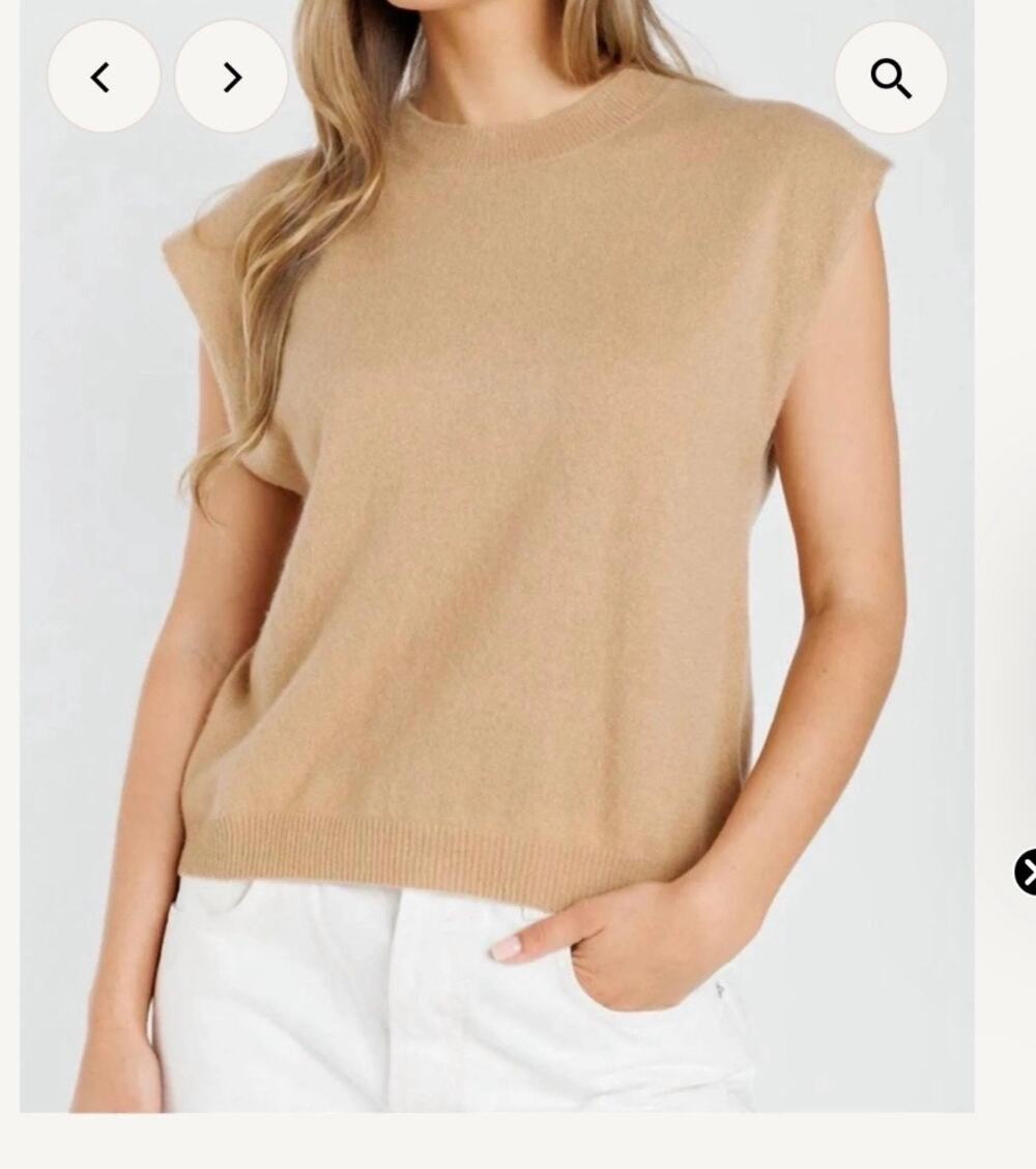 NWT Colorush Lucca Crew Tank Top/Blouse Cashmere